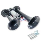 yan ключ звуковой сигнал . звук 12V / 24V большой грузовик воздушный компрессор встроенный Claxon насос двойной звук воздушный тип в одном корпусе универсальный ( черный 24V)