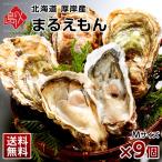 牡蠣 かき カキ 鍋 北海道 厚岸産 生牡蠣 まるえもん 殻付き 9個 Mサイズ お取り寄せグルメ 未冷凍 お取り寄せ ギフト 生ガキ 生食 岩牡蠣 高級 送料無料