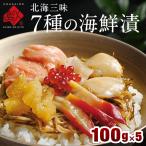 北海三昧 海鮮漬 500g(100g×5) 海鮮丼 ギフト プレゼント用 北海道 ホタテ サーモン 数の子 ホッキ貝 するめいか 昆布 いくら 海鮮7種 松前漬け