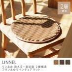 ショッピングチェアマット 洗える フランネル ライン チェアーマット チェアマット LINNEL 35×35 円形 北欧 高反発 2層ウレタン ウォッシャブル 軽い 厚手 おしゃれ おすすめ