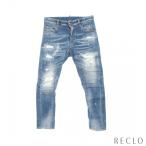 ディースクエアード DSQUARED2 TIDY BIKER JEAN デニムパンツ コットン ブルー ダメージ加工 ボタンフライ S79LA0022 メンズ 中古