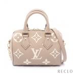 ルイヴィトン LOUIS VUITTON スピーディバンドリエール20 モノグラムアンプラント ハンドバッグ レザー グレーベージュ ベージュ 2WAY M46575 レディース 中古
