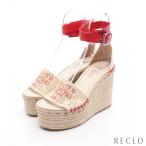  Valentino galava-niVALENTINO GARAVANI ATELIER эспадрильи сандалии парусина кожа бежевый красный женский б/у 