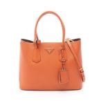 プラダ PRADA トートバッグ バッグ サフィアーノレザー オレンジ系 【中古】