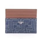 ショッピングフェンディ フェンディ FENDI FFジャガード カードケース アクセサリー キャンバス ブルー系 7M0164AUGOF1SCG