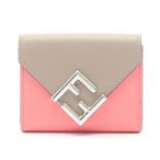 フェンディ FENDI FFダイヤモンド 三つ折り財布 財布 レザー ベージュ系 8M0480ALWA 【中古】