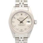 ロレックス ROLEX デイトジャスト 10Pダイヤ U番 腕時計 時計 K18WG（ホワイトゴールド） シルバー系 69174G 【中古】