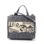 サルヴァトーレフェラガモ Salvatore Ferragamo ハンドバッグ バッグ デニム ネイビー系 GG-219407 【中古】