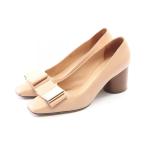 サルヴァトーレフェラガモ Salvatore Ferragamo LENA リボンディテール パンプス 靴 レザー ピンク系 【中古】