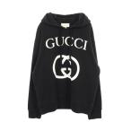 グッチ GUCCI インターロッキングG パーカー 衣料品 トップス コットン ブラック系 【中古】