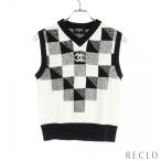 シャネル CHANEL ココマーク ベスト ニット カシミヤ ホワイト ブラック P73215 レディース 中古