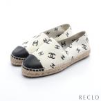  Chanel CHANEL здесь Mark туфли без застежки кожа "теплый" белый черный эспадрильи G38628 женский б/у 