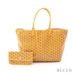 ショッピングゴヤール ゴヤール GOYARD サンルイPM ハンドバッグ トートバッグ コーティングキャンバス レザー イエロー マルチカラー レディース 中古