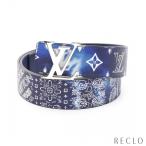  Louis Vuitton LOUIS VUITTON бандана гибрид сельдерея и салата -ruLV initial ремень кожа темно-голубой серебряный M0530 мужской б/у 