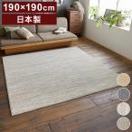 ショッピング日本製 日本製 ラグ 190×190cm 滑り止め エクリュ むじのラグ 無地 タフトラグ アイボリー ベージュ グレー グレージュ 国産 スミノエ Suminoe 北欧 モダン 代引不可