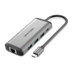 VENTION многофункциональный PDdo King стойка USB-C to HDMI/USB3.0*3/RJ45/TF/SD 0.15M metal модель серый CN-8085 персональный компьютер периферийные устройства оплата при получении не возможно 