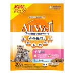 AllWell 健康に育つ子猫用 フィッシュ味 挽き小魚とささみフリーズドライパウダー入り 200g オールウェル ペットフード おやつ