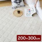 キルトラグ 200x300cm 長方形 ラグ ラグマット カーペット 無地 滑り止め ホットカーペット 代引不可