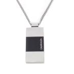 カルバンクライン CALVIN KLEIN ロゴプレート ネックレス メンズ KJ9LMP280100 ブラック 送料無料