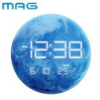 ショッピングマグ MAG マグ 置き時計 LED デジタル AC電源 地球 星 かわいい おしゃれ インテリア 夜見える 光る 温度計 日付表示 減光 USB給電 非電波 ムーンブルー