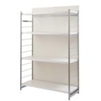 ショッピングパーテーション 日本製 パーテーション 間仕切り 仕切り リビング 収納 収納ラック 幅120cm ラック ホワイト 代引不可