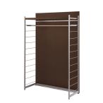 ショッピングパーテーション 日本製 パーテーション 間仕切り 仕切り リビング 収納 収納ラック 幅120cm ハンガー ダークブラウン 代引不可