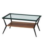 ガラスリビングテーブル クレア 80×52 幅80cm 奥行き52cm リビングテーブル ガラステーブル センターテーブル 棚付き 収納 代引不可