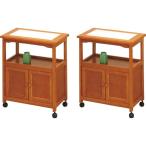 キャビネットワゴン2台組 ハニー 85-411x2 代引不可