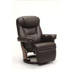 パーソナルチェア/リクライニングチェア 〔オットマン一体型〕 張地：合成皮革/合皮 肘付き 『ニース』 ダークブラウン 代引不可