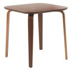 ダイニングテーブル/リビングテーブル 〔正方形 幅70.5cm〕 木製/ウォールナット材突板 『ボッカ70』 ミディアムブラウン 代引不可