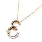 イニシャル ネックレス ダイヤモンド ネックレス 一粒 0.01ct K18 ゴールド 文字 E ダイヤネックレス ペンダント 代引不可