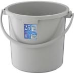 〔20セット〕 ポリバケツ/清掃用品 〔25SB 本体〕 ライトグレー 丸型 『ベルク』 〔家庭用品 掃除用品 業務用〕 代引不可