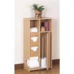 トイレラック/トイレ収納 〔ワイド ナチュラル 無塗装〕 幅31cm トイレットペーパー：最大5個収納可 扉付き 日本製 代引不可