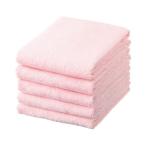 (まとめ) TANOSEE フェイスタオル ピンク 1パック（5枚） 〔×30セット〕