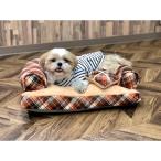Pet Bed（ペットベッド）あご置きクッション付き オレンジ×キャメル 代引不可