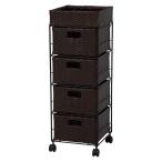 ランドリーラック/洗濯用品 〔ダークブラウン 幅30.5cmタイプ〕 スチールパイプ キャスター付き 〔脱衣所〕 完成品 R2410DBR 代引不可