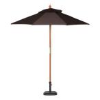 木製パラソル 幅210cmタイプ ブラウン 組立品 〔パラソルベース別売〕 代引不可