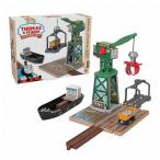 きかんしゃトーマス 木製レールシリーズ Thomas クランキーとバルストロードのはたらくブレンダムの港 3才 車 電車 クレーン 木製玩具 代引不可