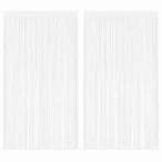 ショッピングすだれ vidaXL ストリングカーテン 2点 140x250cm ホワイト ホーム ガーデン デコレーション 窓用品 カーテン・ドレープ