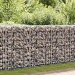 vidaXL 蓋つきガビオンバスケット 亜鉛メッキ鋼線製 100x100x30cmハードウェア フェンス バリア フェンスパネル 代引不可