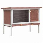 vidaXL 屋外うさぎ小屋 1層タイプ ブラウン 木製動物 ペット用品 ペット用品 小動物用品 小動物 飼育・ケージ 代引不可