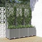 vidaXL ガーデンプランター トレリス付き ライトグレー 120x40x136 cm PPホーム ガーデン 芝 ガーデン ガーデニング 鉢植え・プランター 代引不可