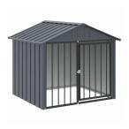 vidaXL собачья конура на крыше установлен черный 117x103x102 cm цинк металлизированный сталь животное товары для домашних животных товары для домашних животных собака сопутствующие товары собака house оплата при получении не возможно 