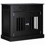 vidaXL ドッグクレート家具 ブラックオーク 90 x 47.5 x 80 cm エンジニアードウッド動物&ペット用品 ペット用品 犬用品 ドッグハウスブラック 代引不可