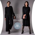 ブラックフォーマル 喪服 レディース パンツスーツ ワイドパンツ スカートスーツ 洗える ストレッチ スタイリッシュ M/L/LL【5553010】