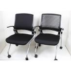 コクヨ（KOKUYO） オルディナ CKH-690E6　肘付き オフィスチェア ネスティングチェア　椅子 ブラック 2脚 (002)