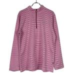  б/у одежда женский LL FILA/ filler половина Zip p Ractis рубашка длинный рукав спорт одежда розовый / окантовка FL9345