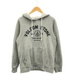  б/у одежда мужской S VOLCOM/ Volcom с изнанки флис тренировочный тянуть Parker спорт одежда капот серый / черный A4141400
