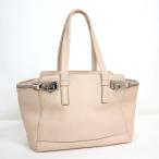 【Ferragamo】フェラガモ アリアナヴァーヴ トートバッグ ガンチーニ SABLE ベージュ レザー DY-21 D698【中古】【代金引換不可】/kt06285ar