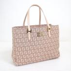 【FENDI】フェンディ ズッキーノ トートバッグ ピンク キャンバス×レザー 8BH132 【中古】【代金引換不可】/kt13331br